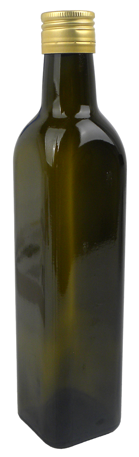 Glasflasche grün eckig