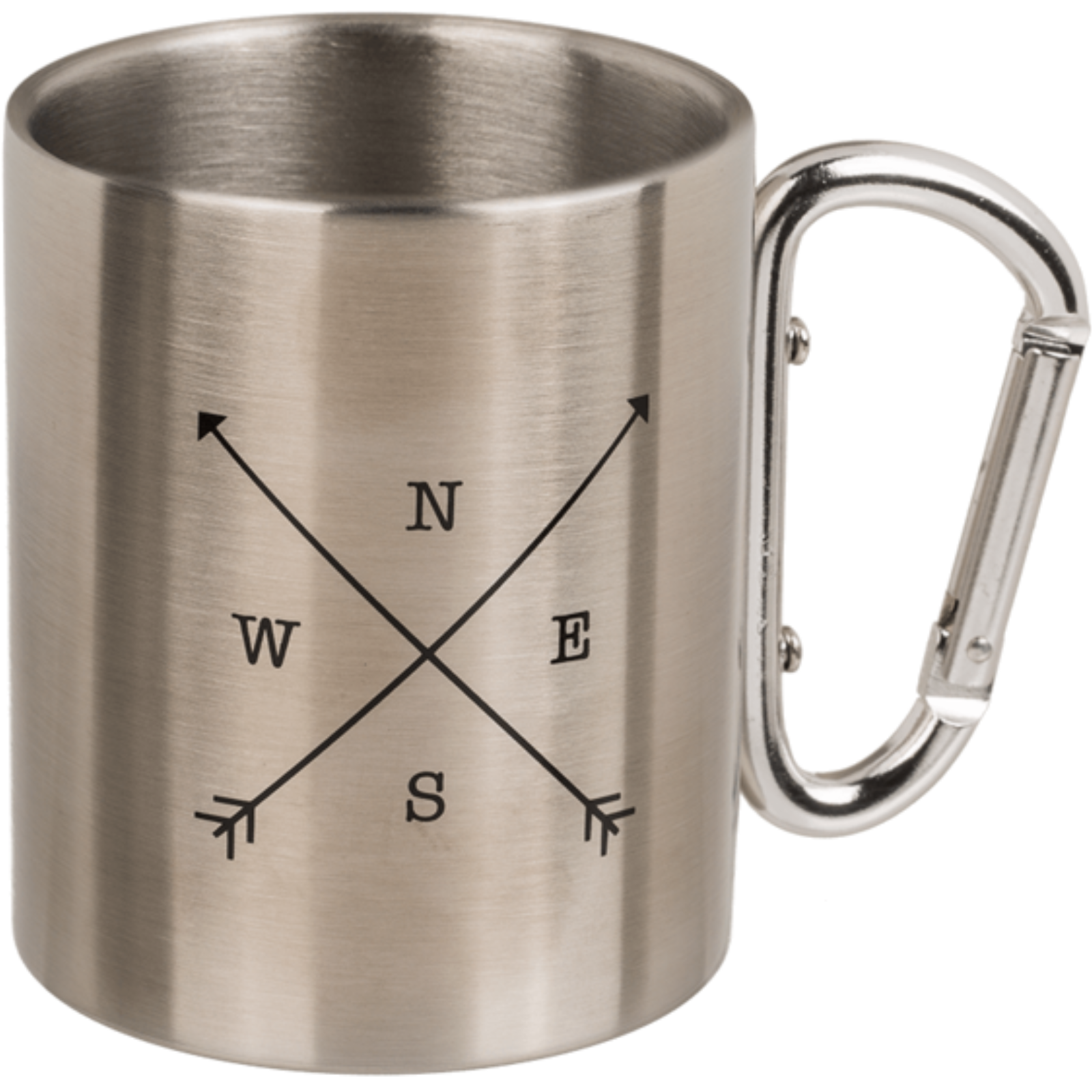 Edelstahlbecher Travel mit Karabiner - verschiedene Motive