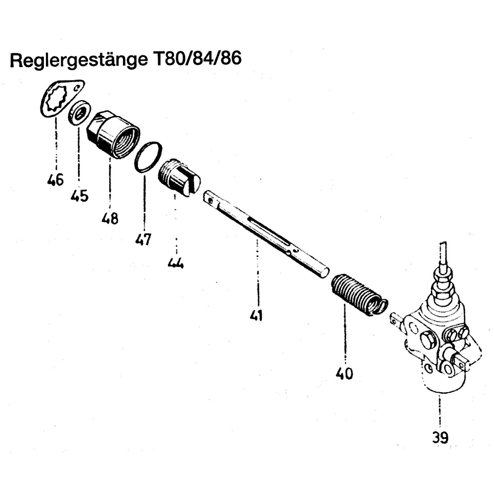 Regelgestänge für Einspritzpumpe zu Steyr T80