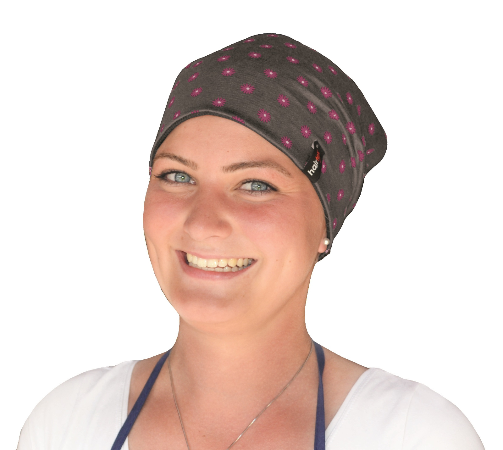 Stall-Beanie Blümchen Pink ONESIZE