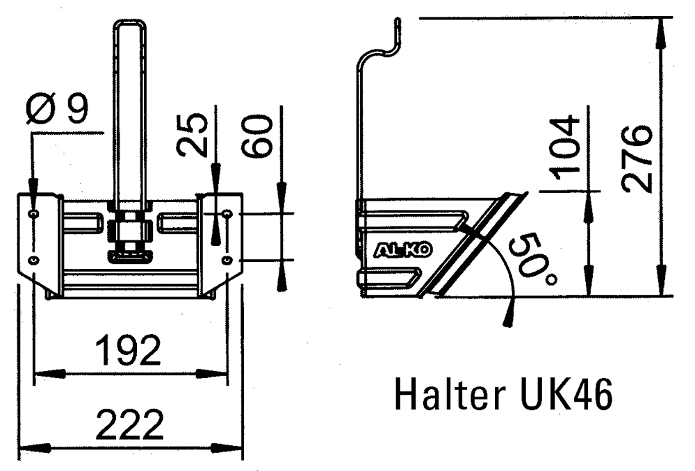Halter für Unterlegkeil
