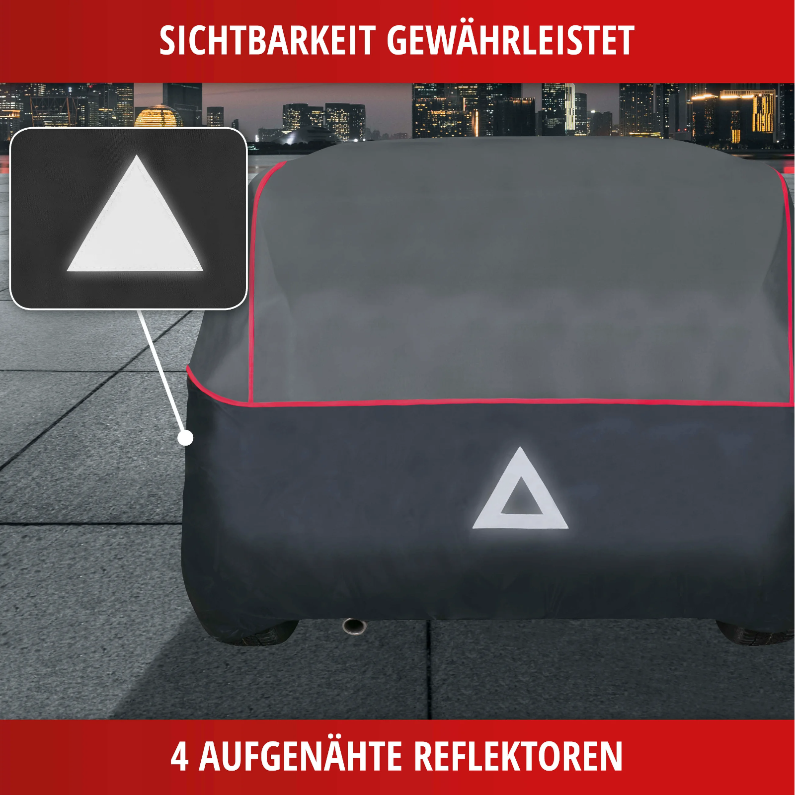 Hagelschutzgarage Premium Hybrid für SUV  anthrazit/silber/rot