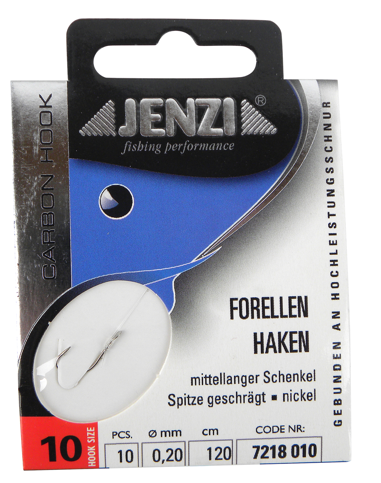 Forellenhaken Gr.10 / 120 cm, 0,20 mm, 10 Stk