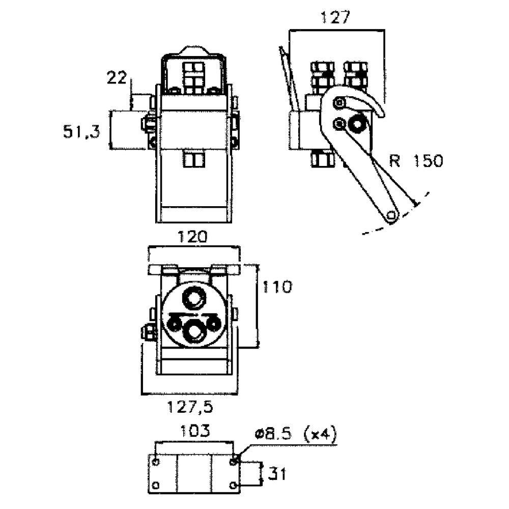 Multikuppler 2P206F, Innengewinde 1/2 BSP, Fixteil