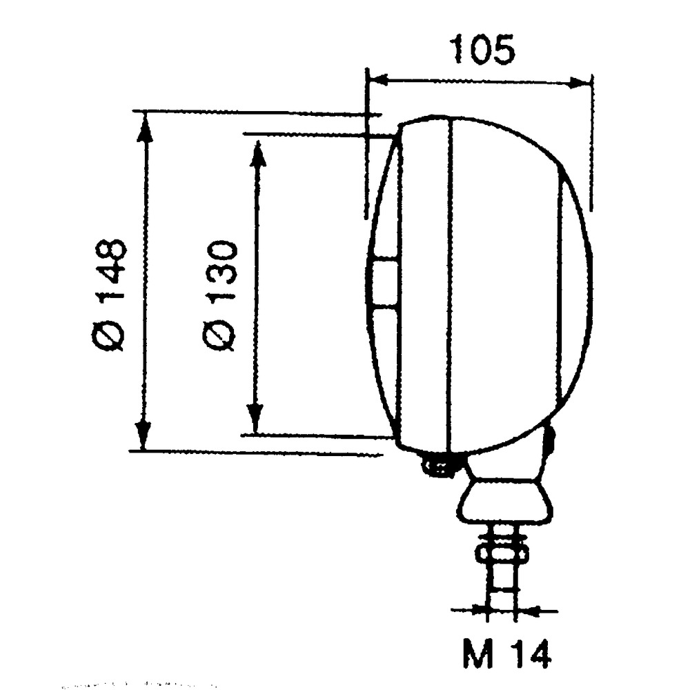 Hauptscheinwerfer Halogen, ø 130 mm, zu Steyr Jubiläumsserie