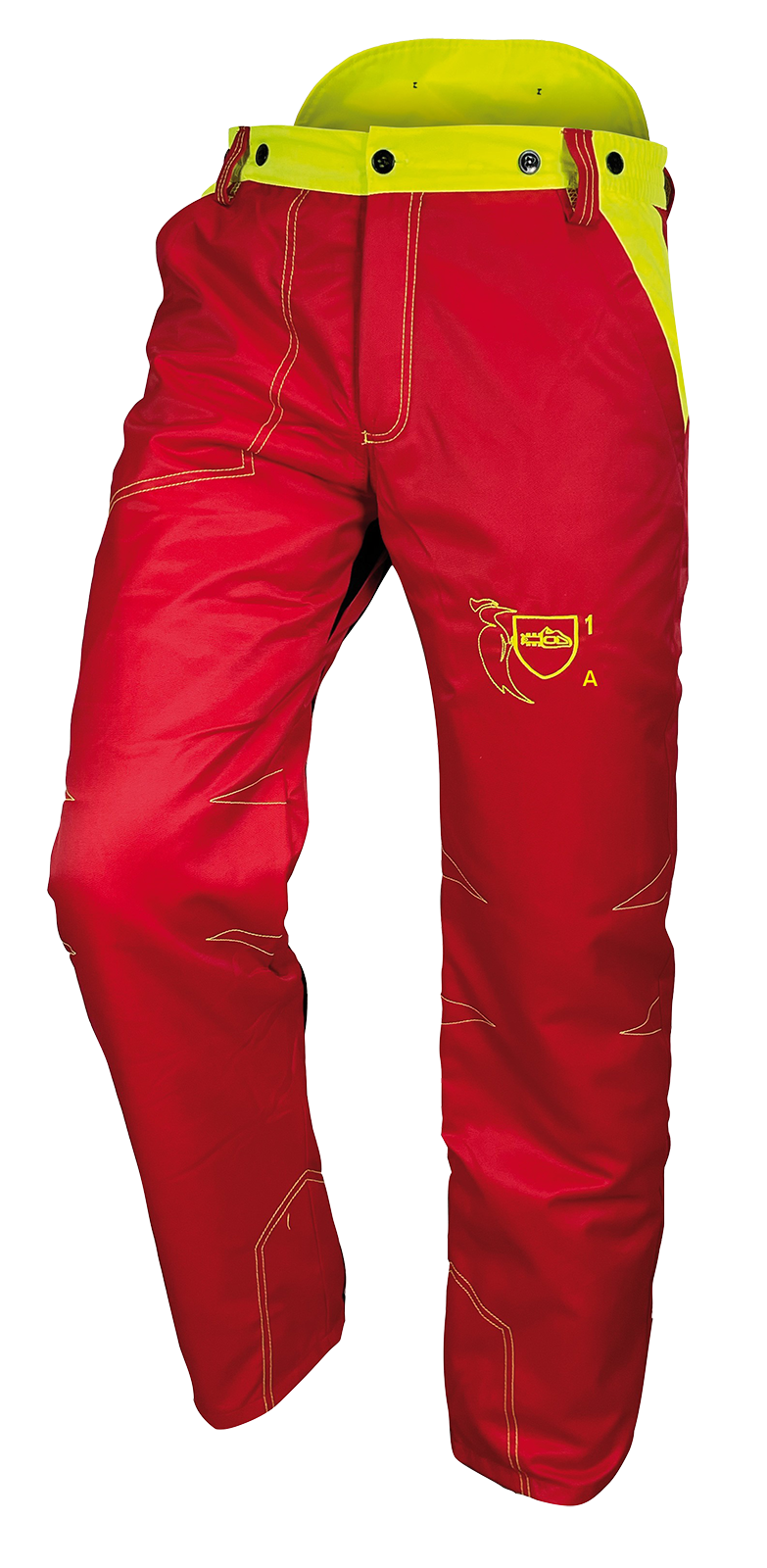 Schnittschutzhose SILBER rot Bundhose