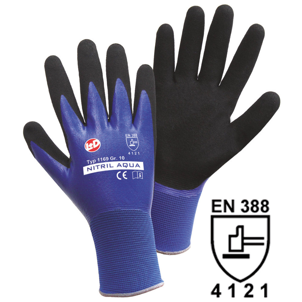 Feinstrickhandschuh Nitril Aqua