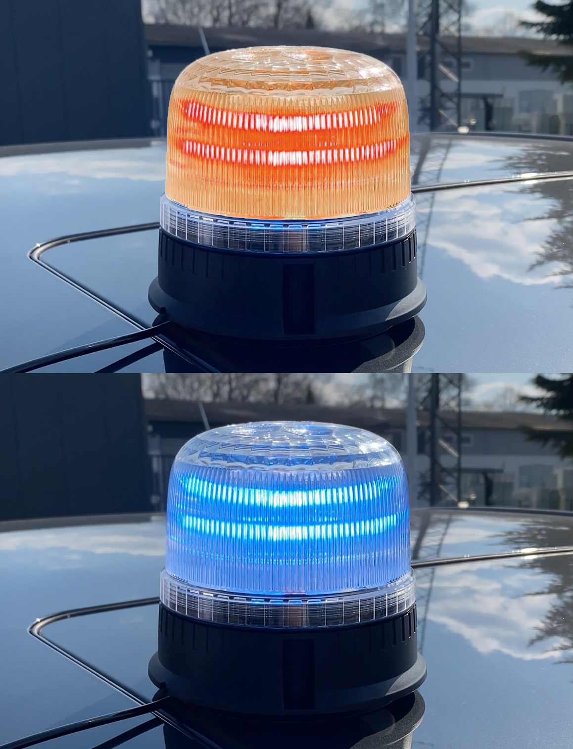 LED-Kennleuchte DualCol orange/blau Magnet