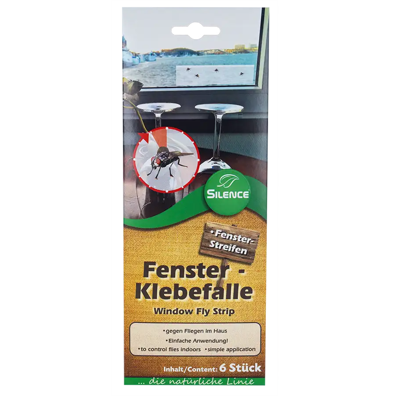 Fensterklebefalle, 6 Streifen