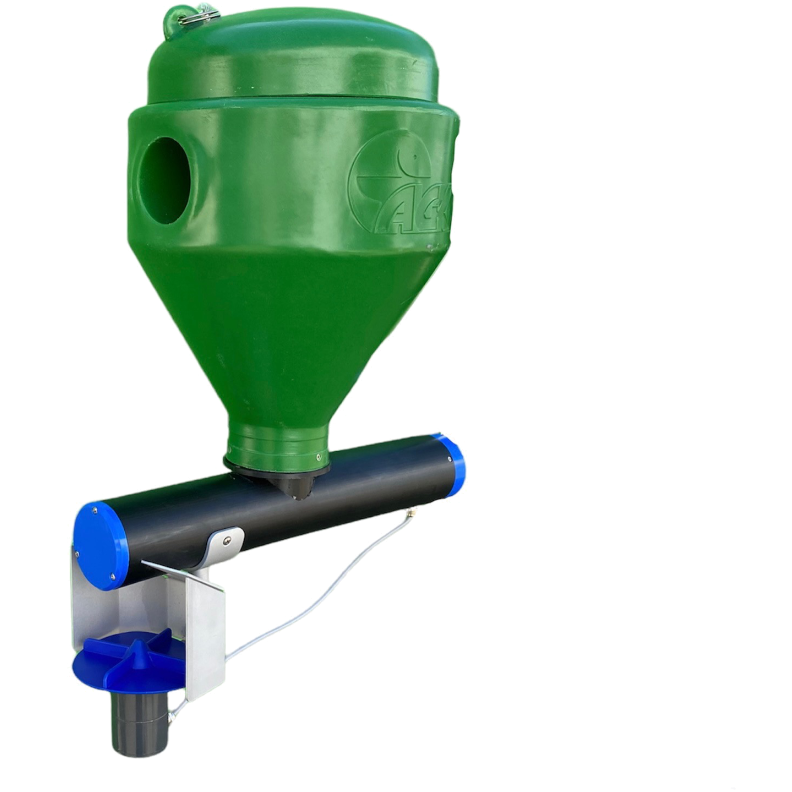 Fischfutterstreuer mit Schneckenförderung