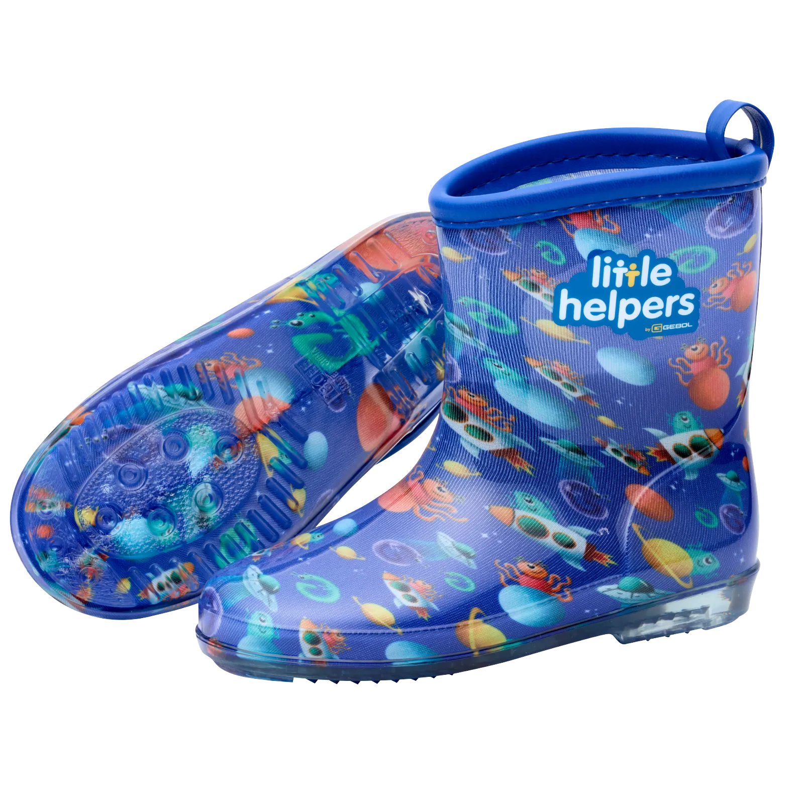 Gummistiefel Weltall blau