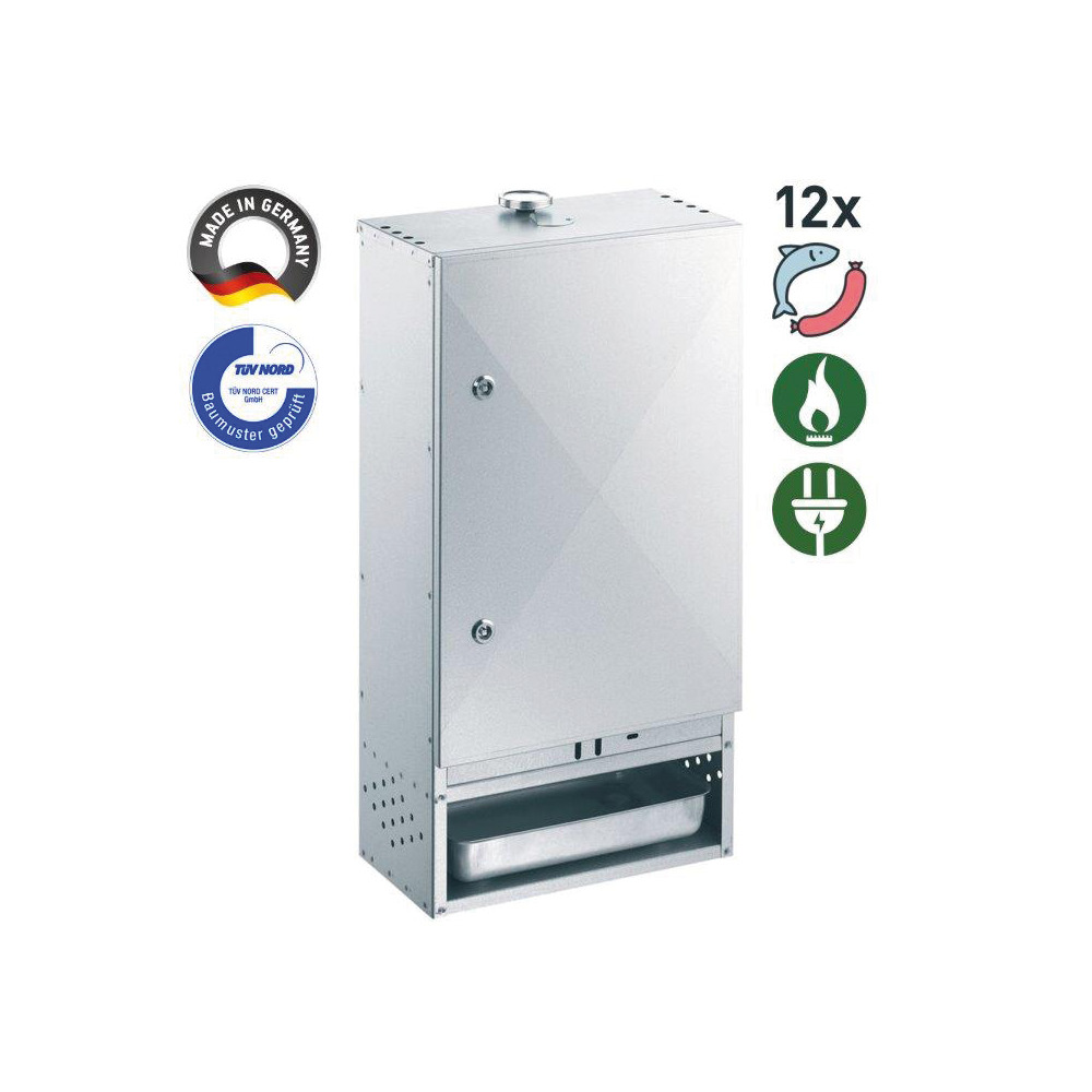 Smoker oven made of aluminized sheet steel with door