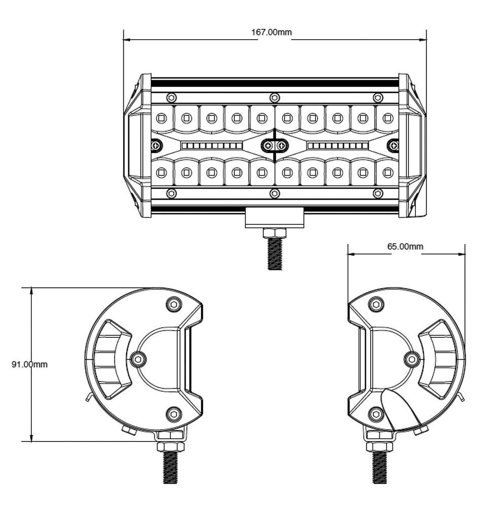 LED-Arbeitsscheinwerfer 10-30V 12000Lumen 40LED's 120W