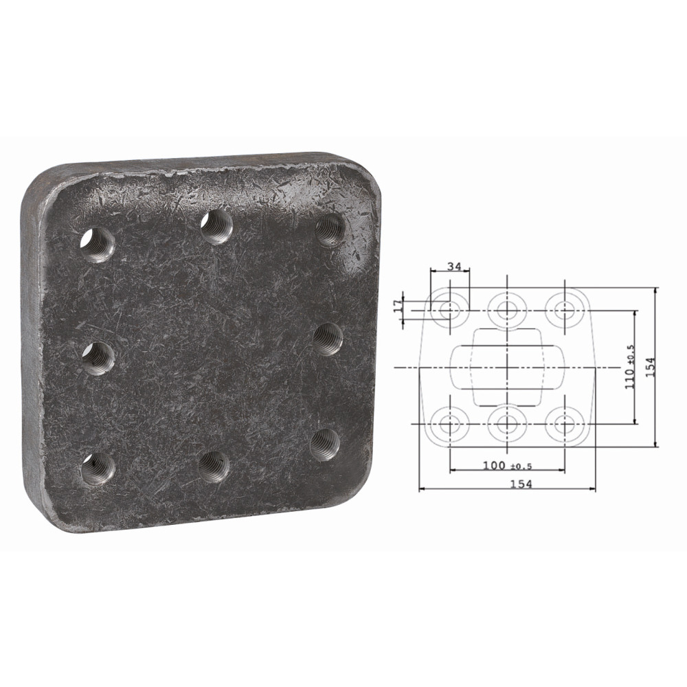 Flanschplatte 160x160x30 mm