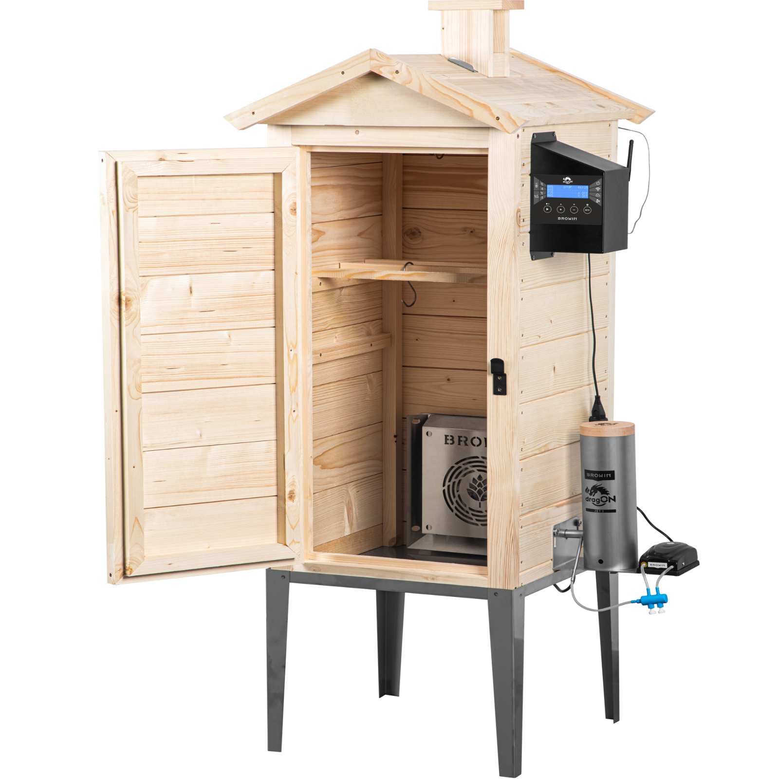 Räucherofen aus Holz dragON  200 L elektrisch mit Wi-Fi