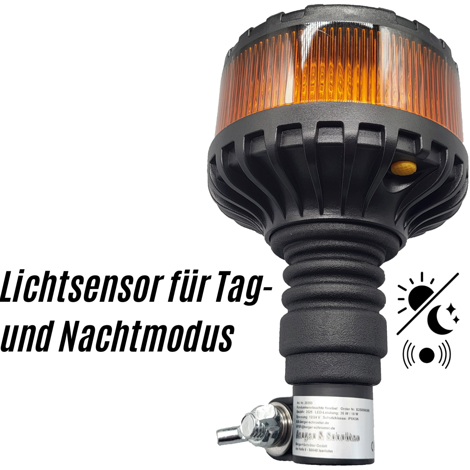 LED-Kennleuchte flexi Rohrstutzen 12/24 V
