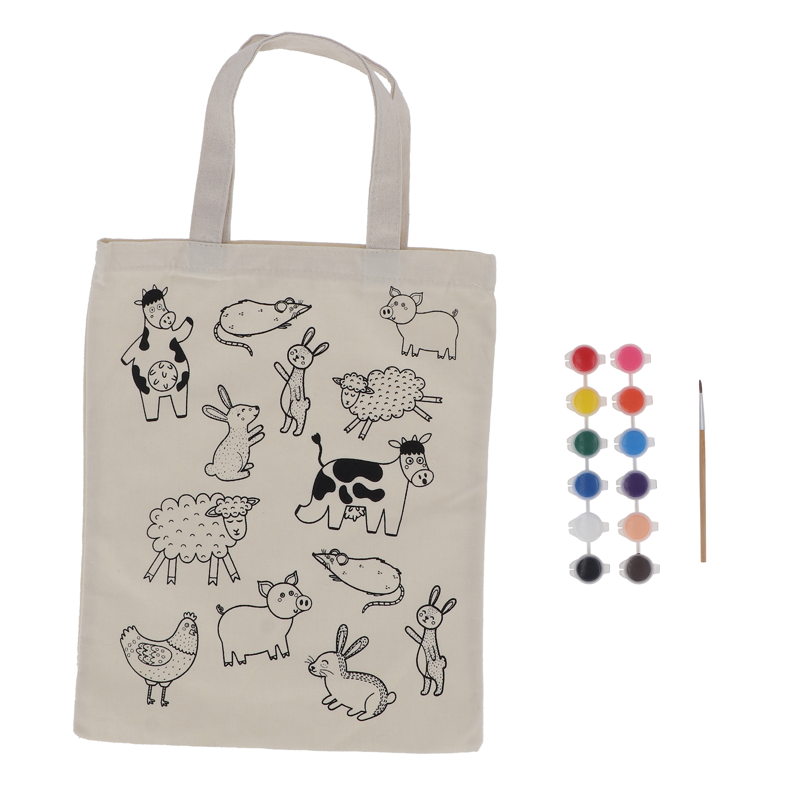 Tragtasche Bauernhof zum Ausmalen