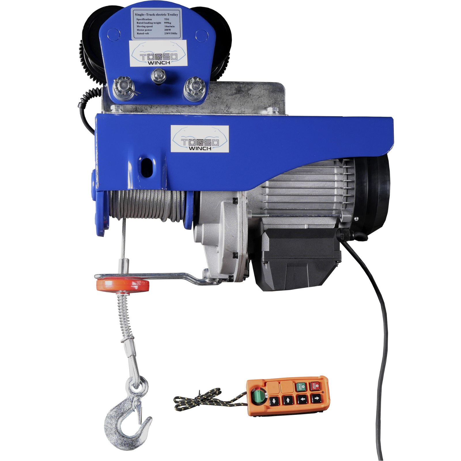Elektro-Seilwinde 445/990 Kg mit Fahrwerk und Funk