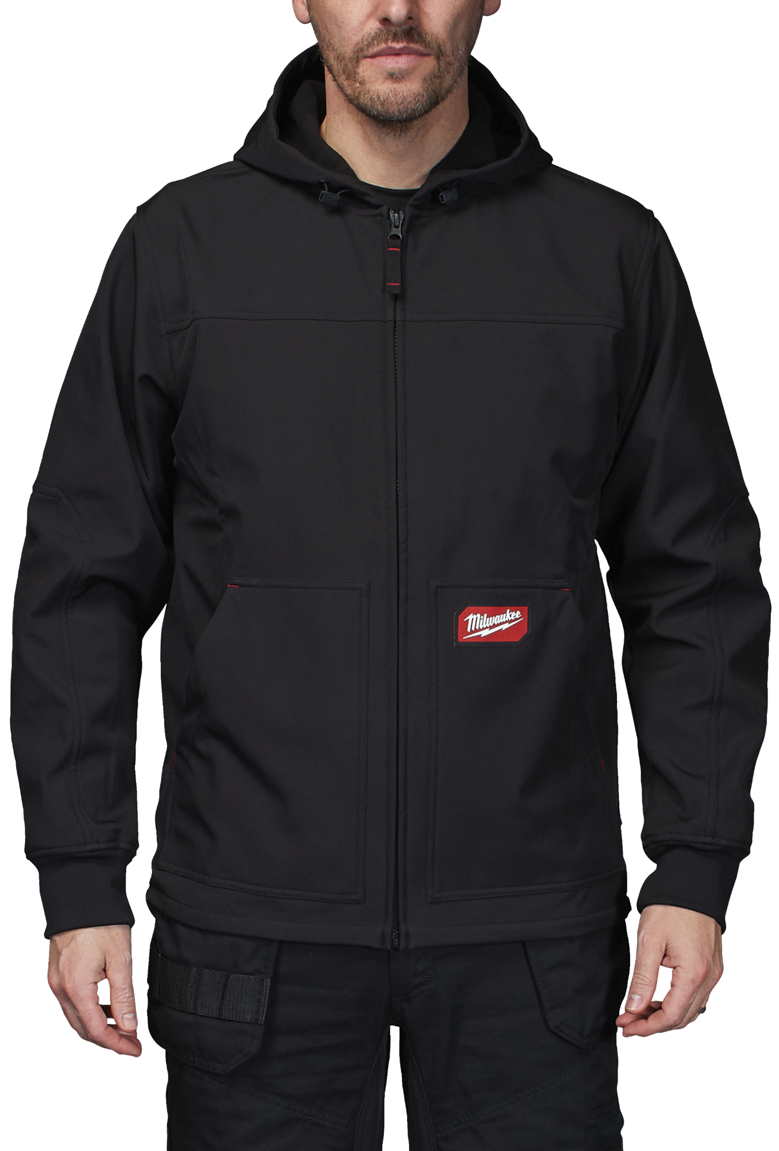 Jacke mit Kapuze Softshell schwarz