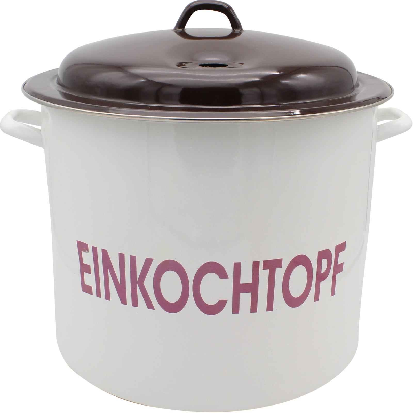 Einkochtopf Emaille mit Metalldeckel 