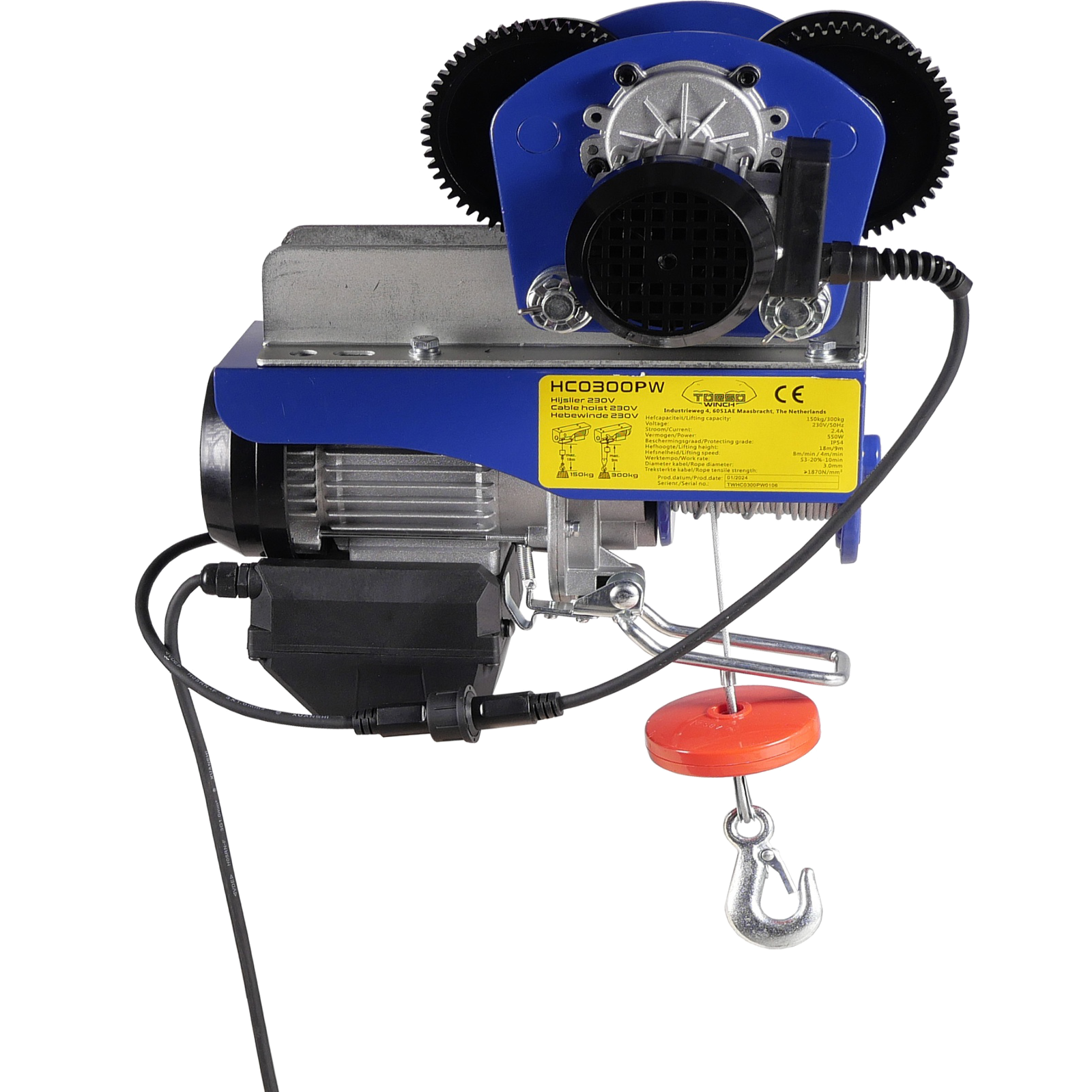 Elektro-Seilwinde 150/300 Kg mit Fahrwerk und Funk