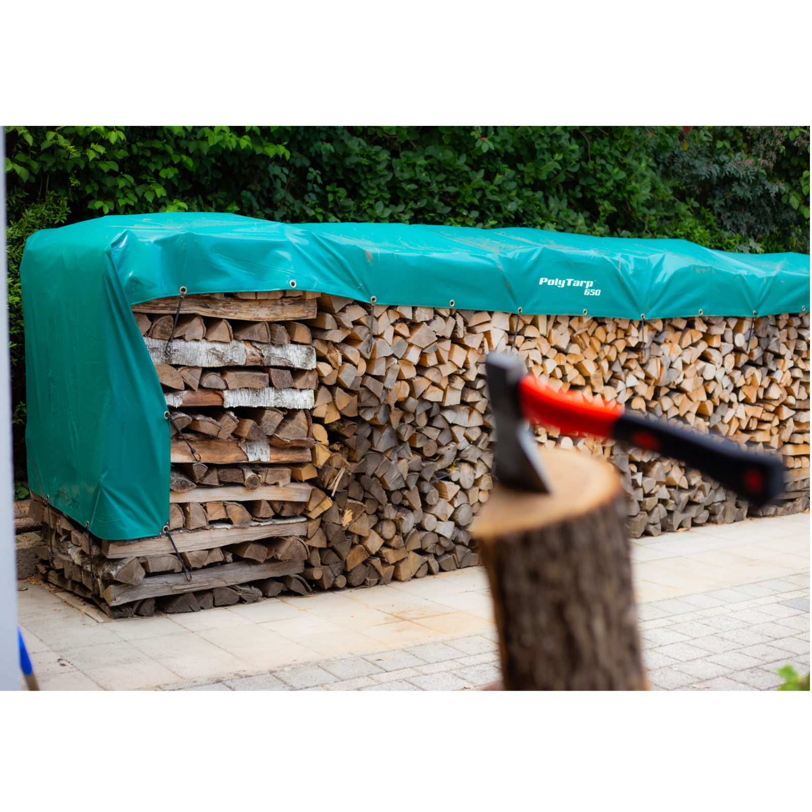 Holz-Abdeckplane LKW grün