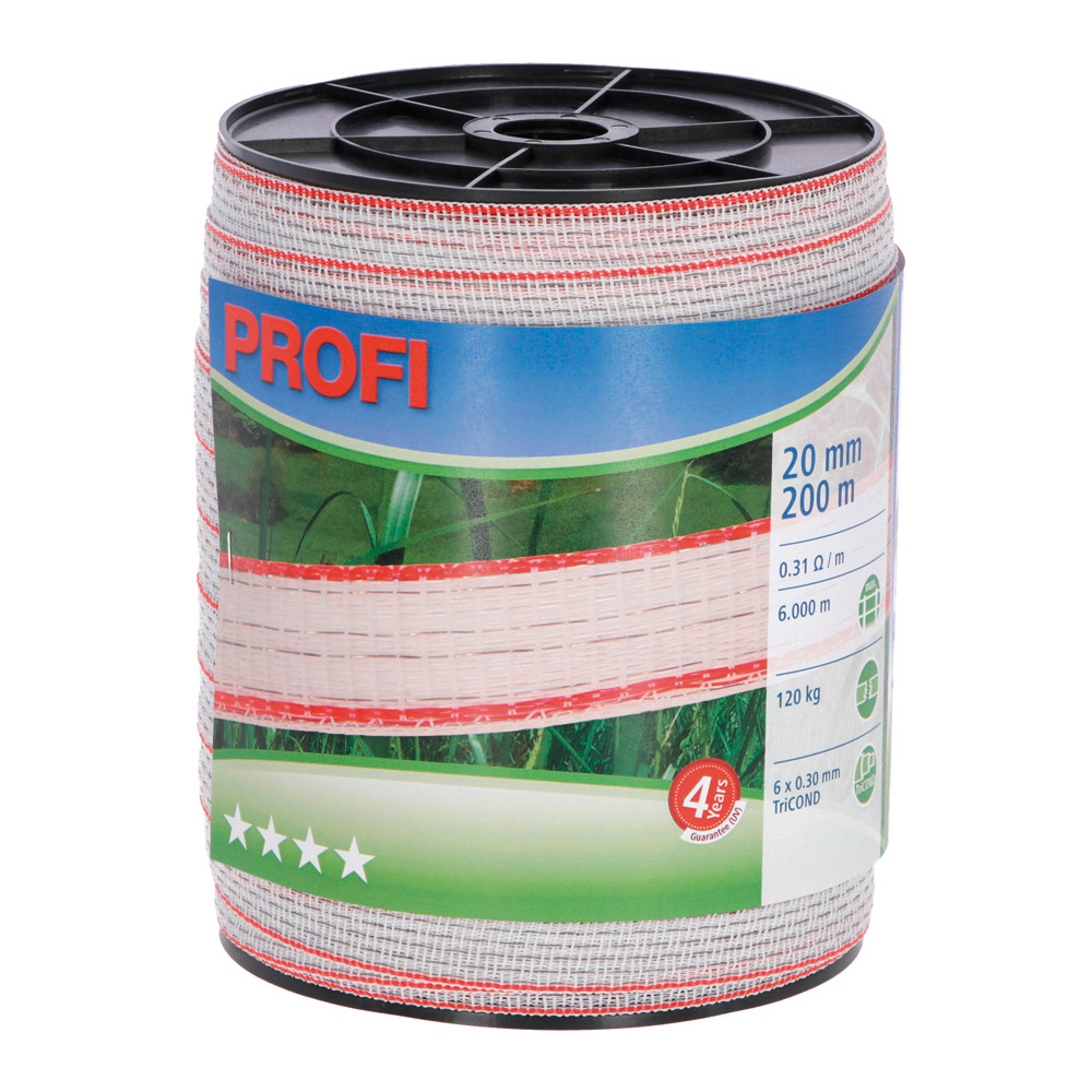 Weidezaunband Profi weiß/rot, 20 mm / 200 m