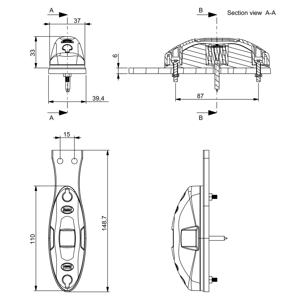 LED-Begrenzungsleuchte Pendel
