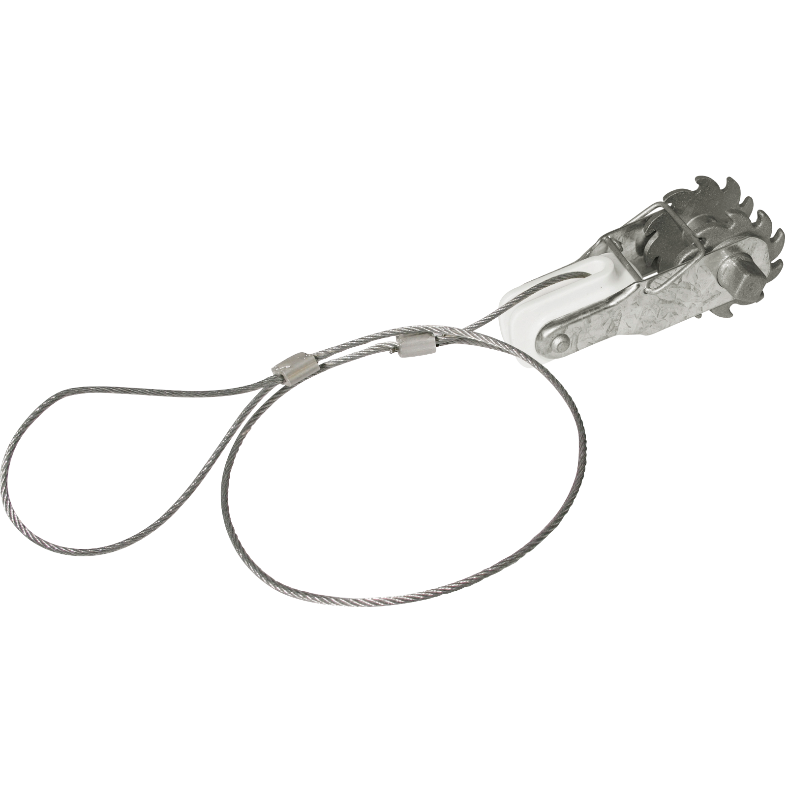 Zahnrad-Drahtspanner mit Isolator + Drahtseil
