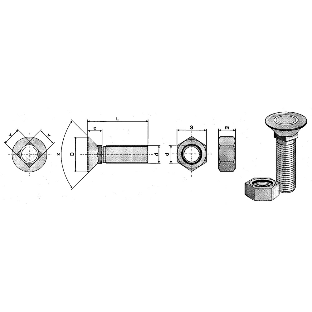 Scharschraube mit Vierkantansatz DS6006