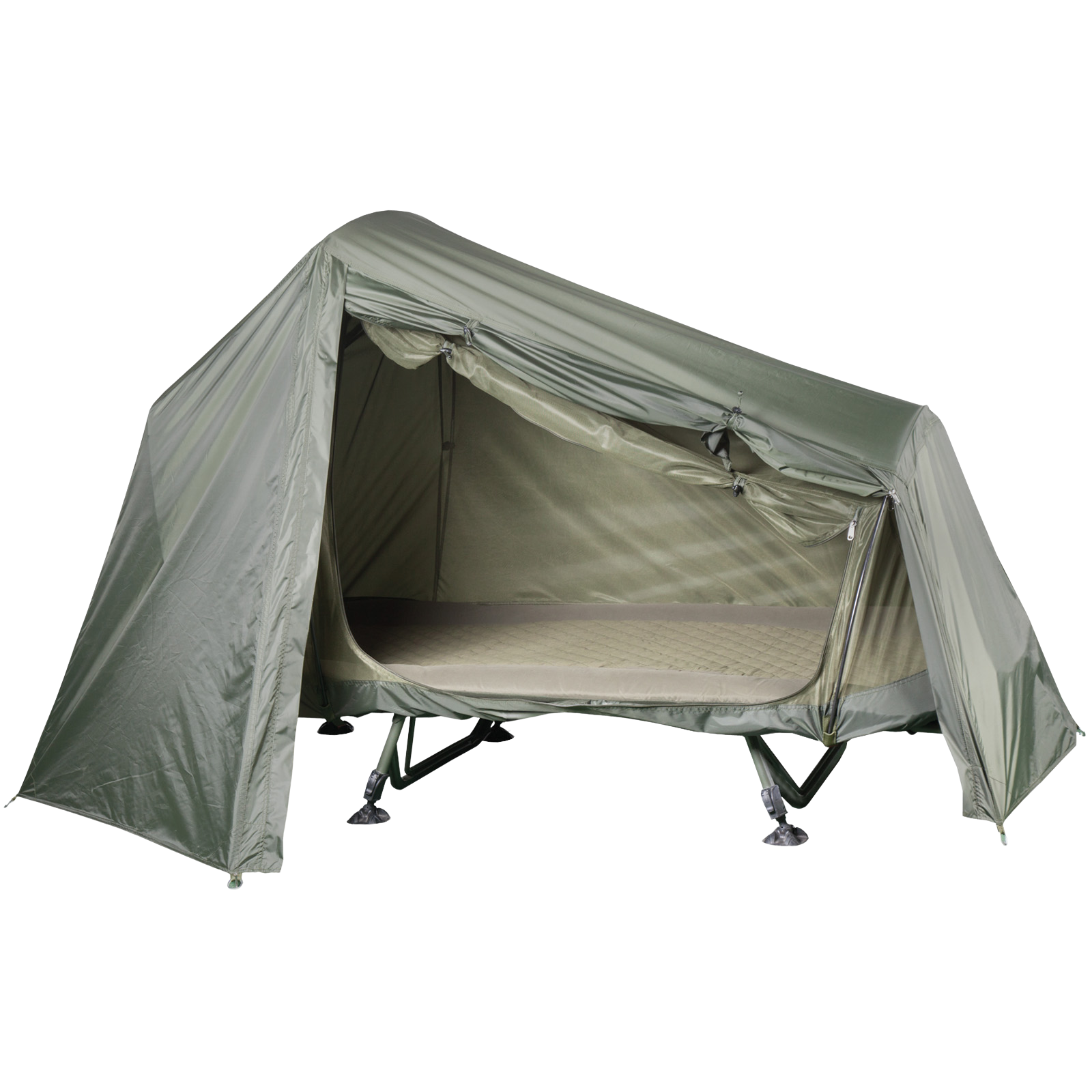 Special tent for bedchairs up to 2.10m in length, featuring insect and rain protection.