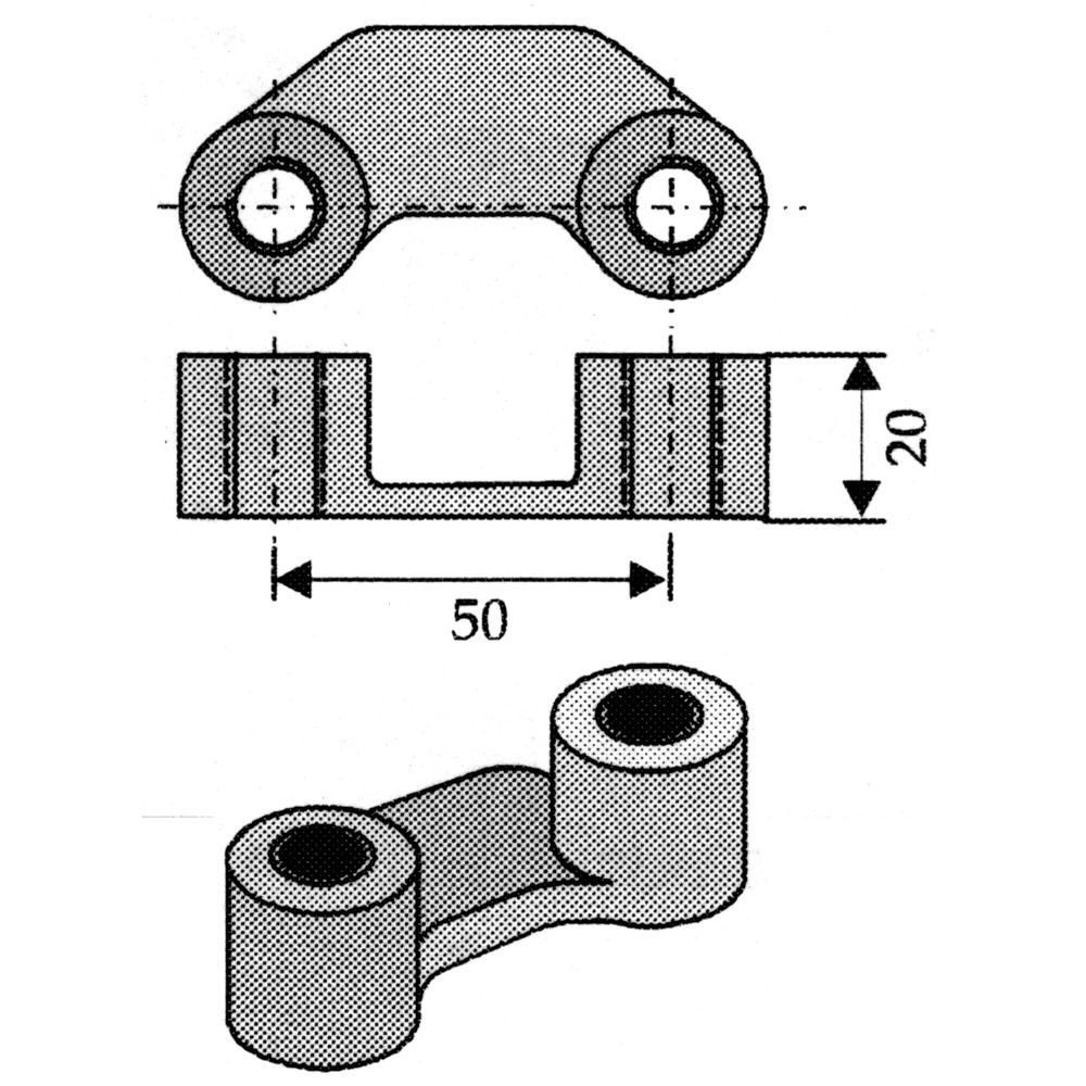 Bügelmutter M16x1,5, Lochabstand 50mm