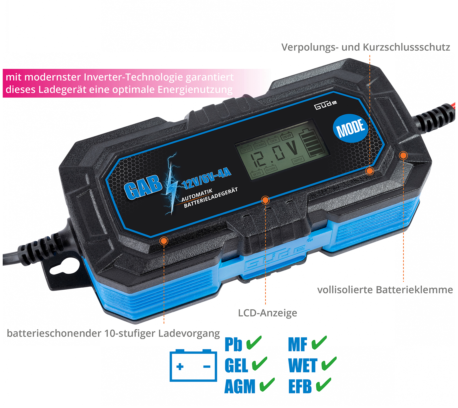 Batterieladegerät GAB 12/6V-4A