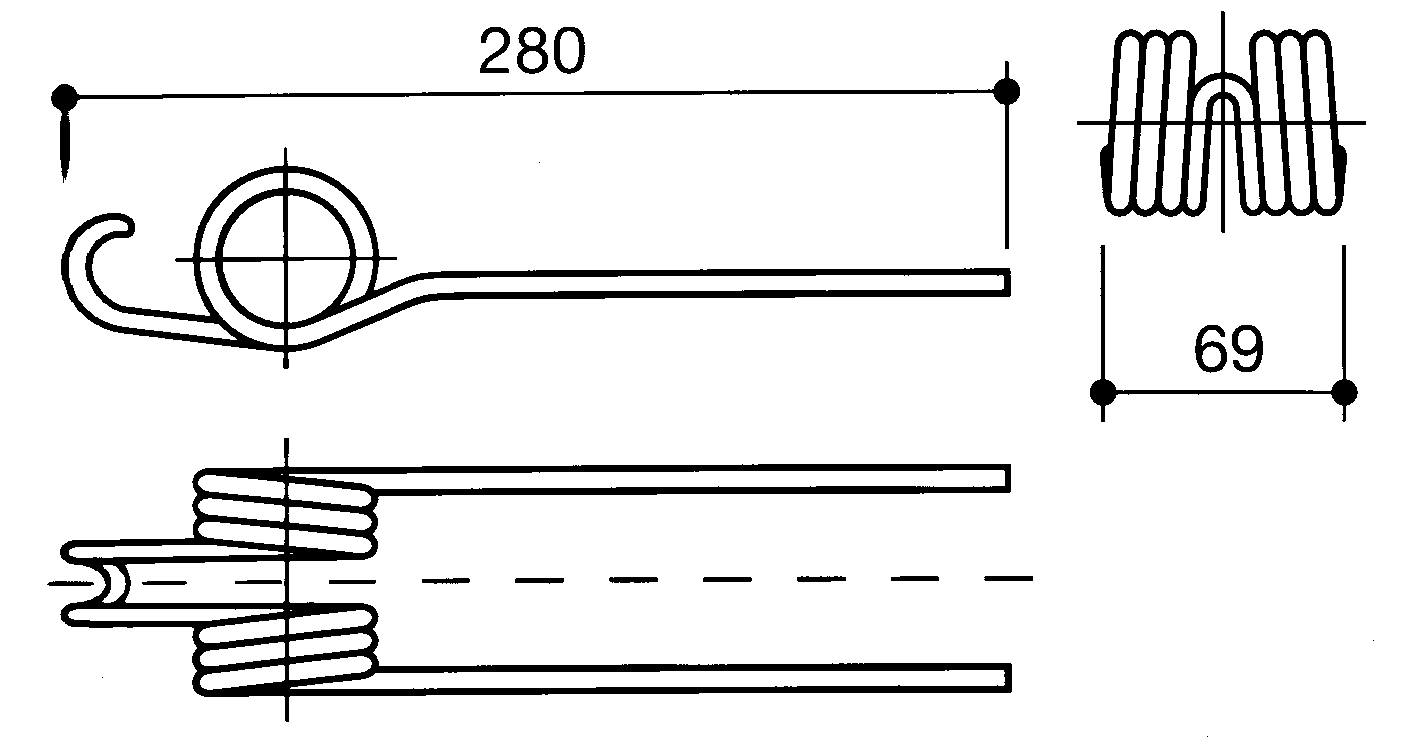Bandrechenzinke anstelle Reform 160.420.109, L=280mm