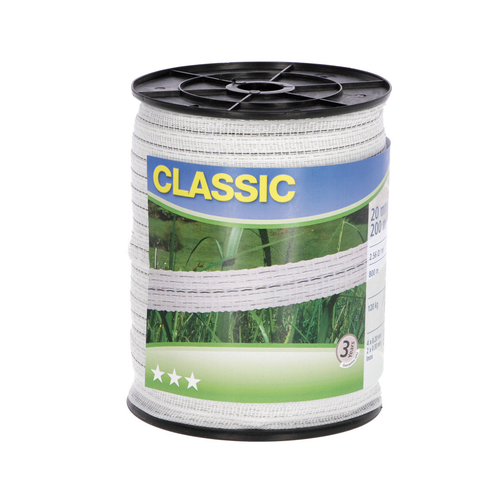 Weidezaunband Classic weiß, 20 mm / 200 m
