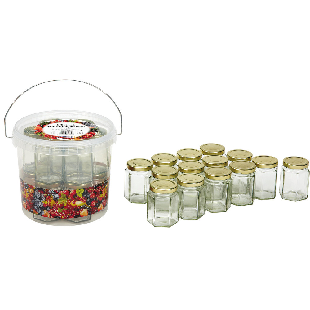 Eimer 5,7l inkl. 14 Gläser 195ml, 6-Kant