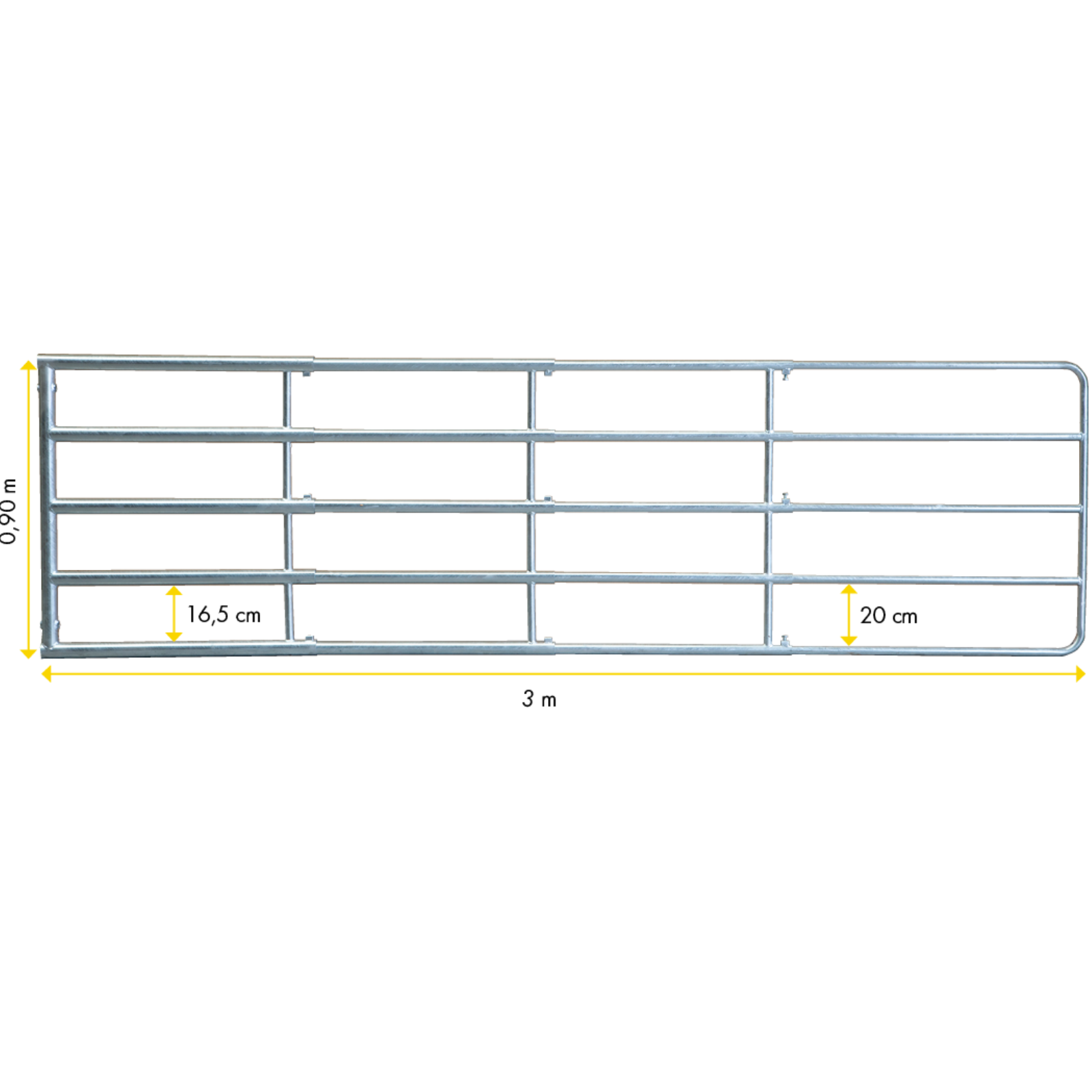 Weidetor 1,25 - 3,00 m 3-fach verstellbar 