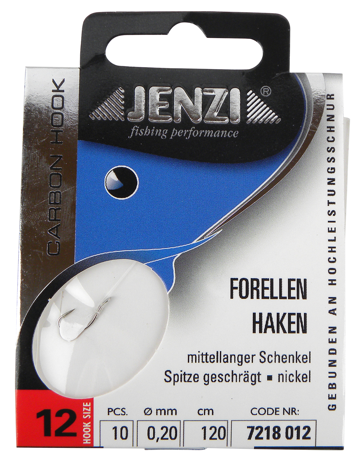 Forellenhaken Gr.12 / 120 cm, 0,20 mm, 10 Stück