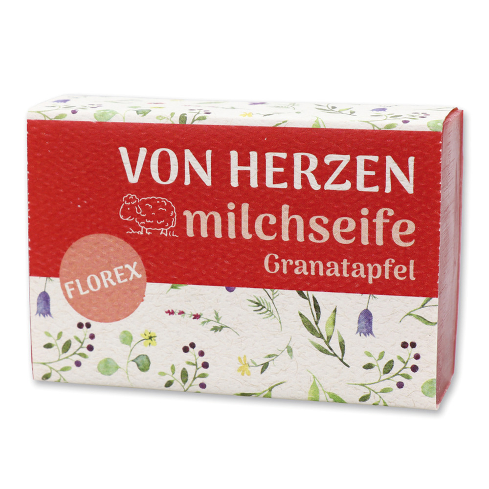 Schafmilchseife Granatapfel 150g mit Schleife Von Herzen