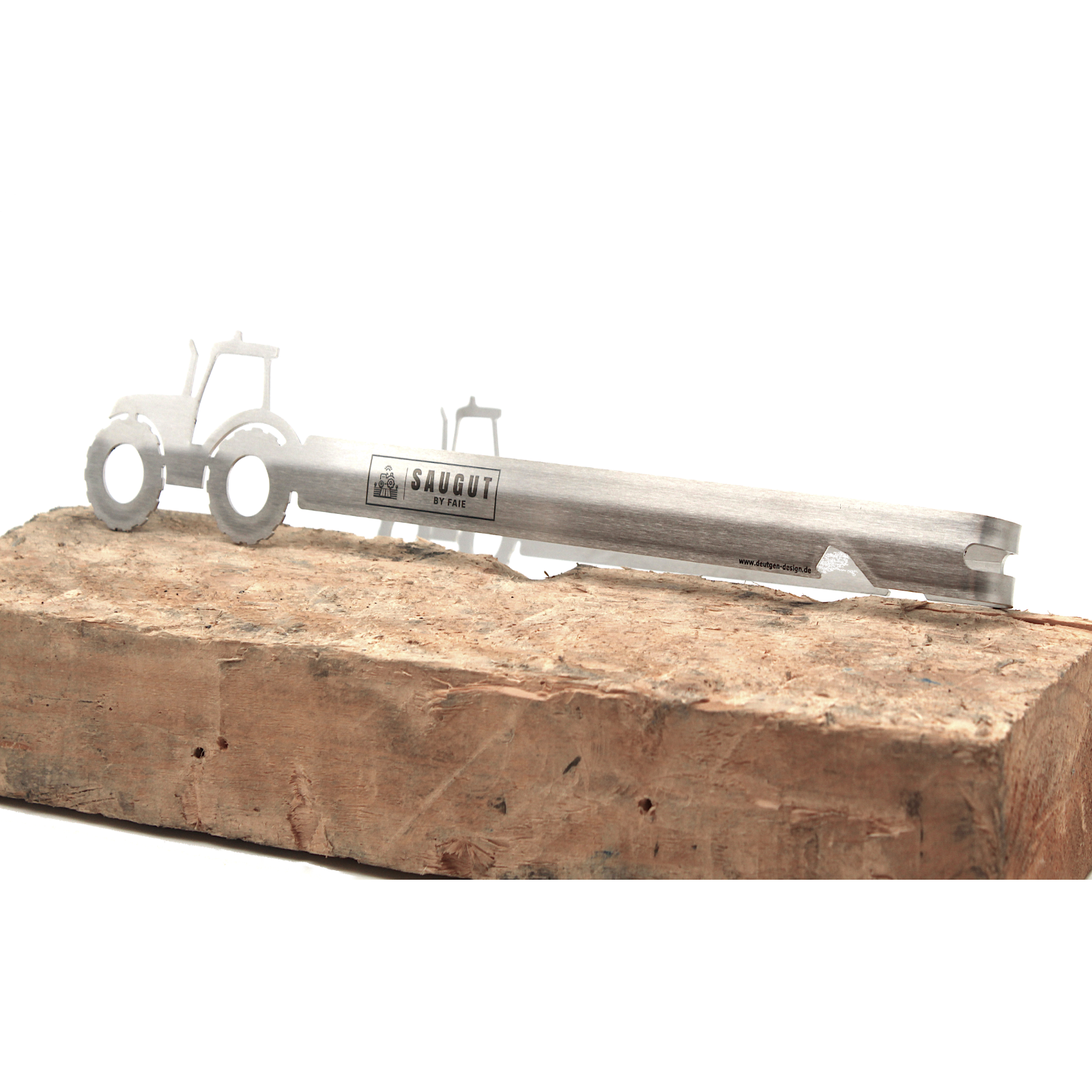 Grillzange aus lebensmittelechtem Edelstahl Traktor -  31cm