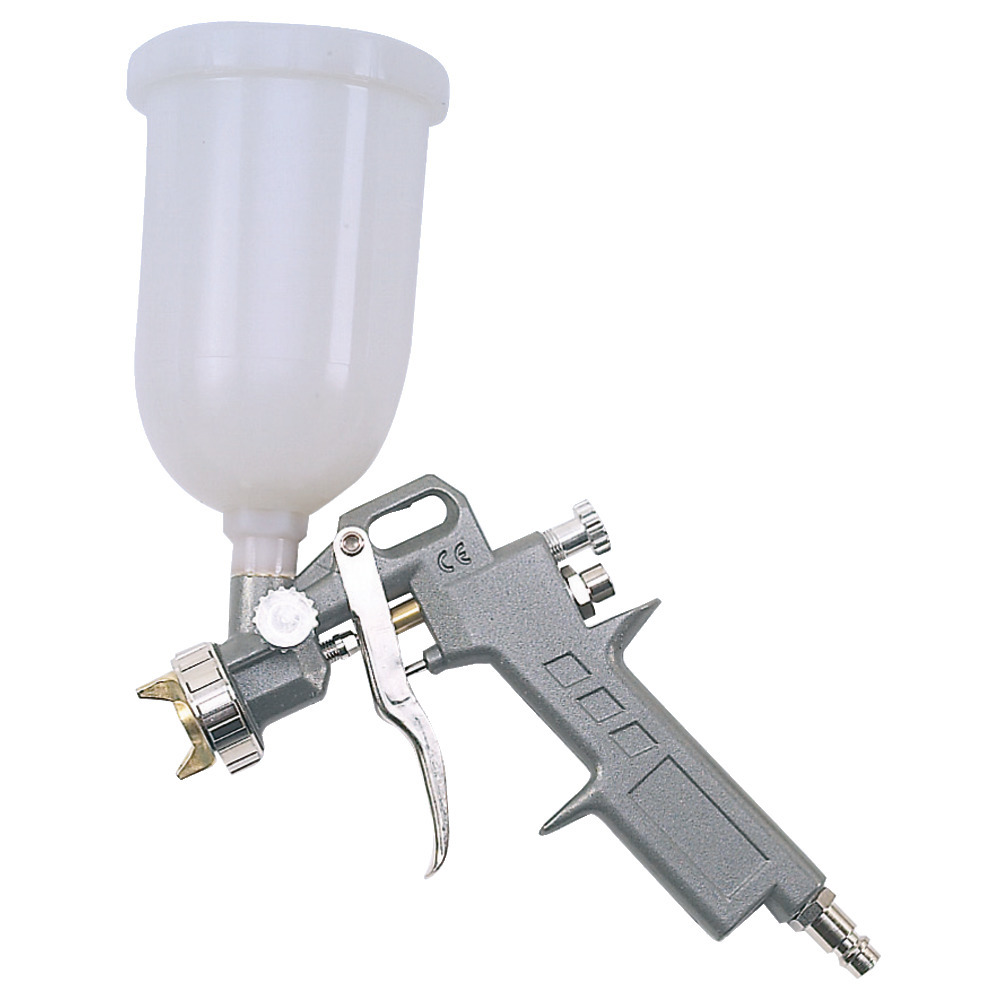 Farbspritzpistole mit Fließtopf