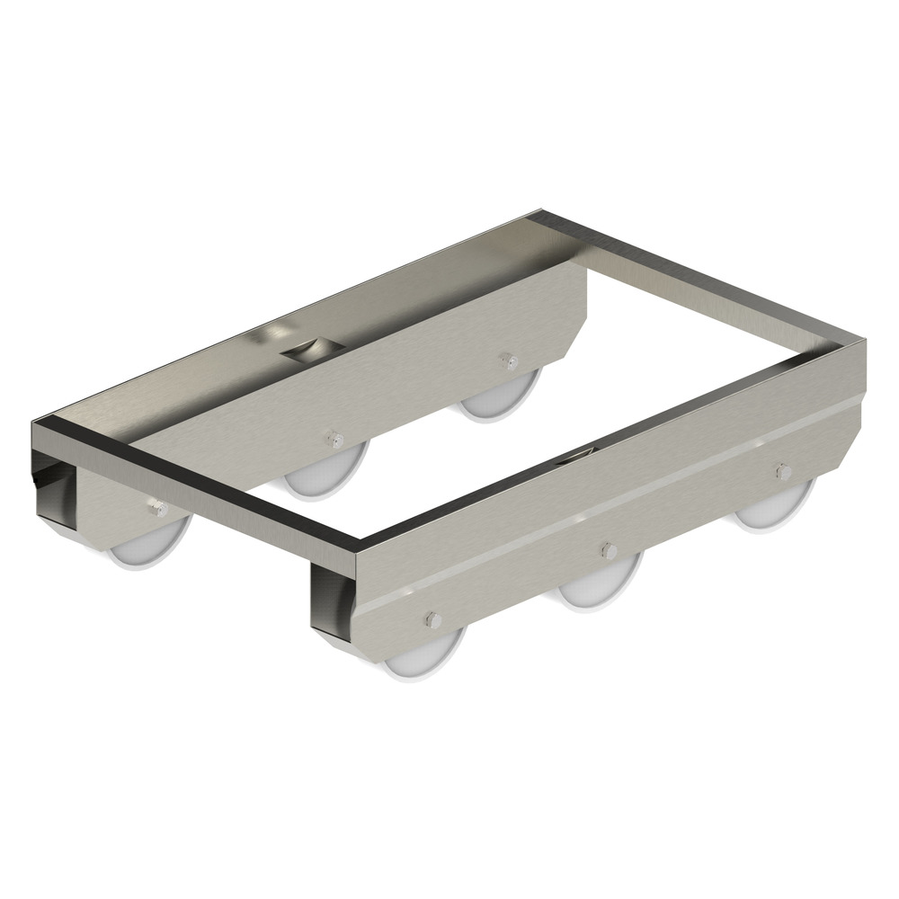 Transportwagen aus Edelstahl für Euro-Fleischkästen