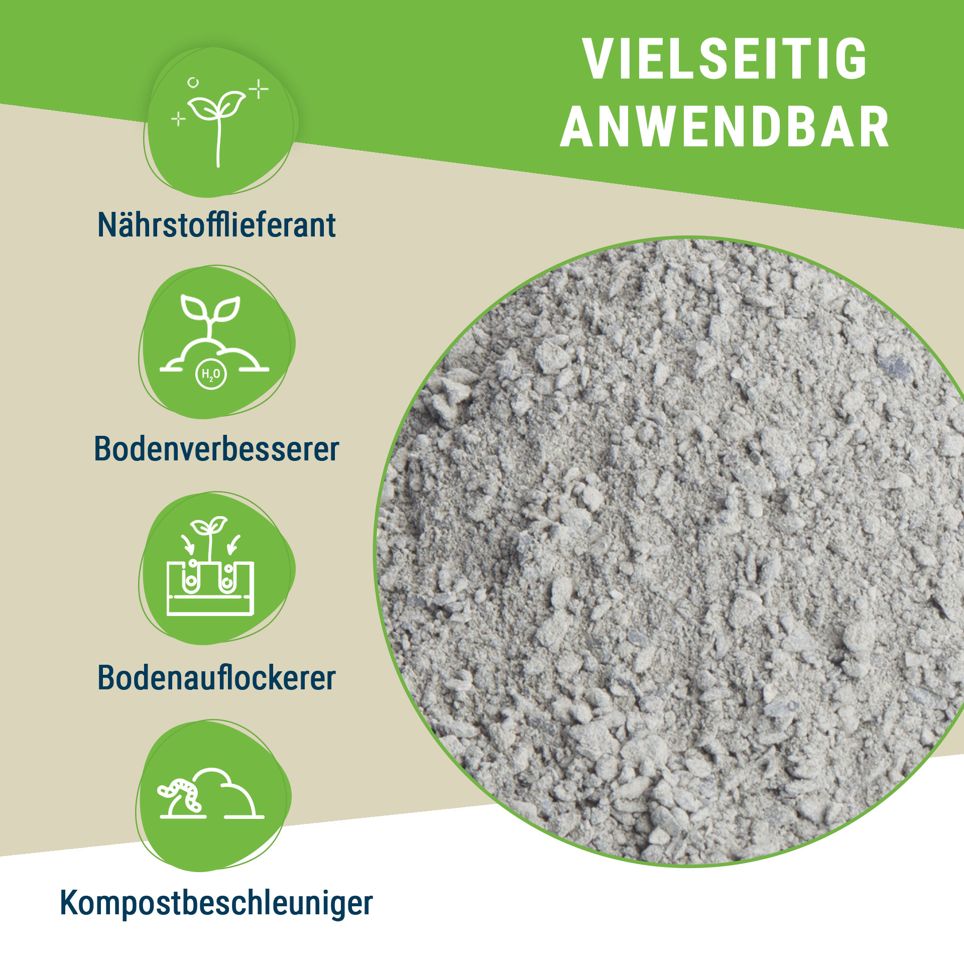 Diabas Urgesteinsmehl sandig - 25 kg Sack