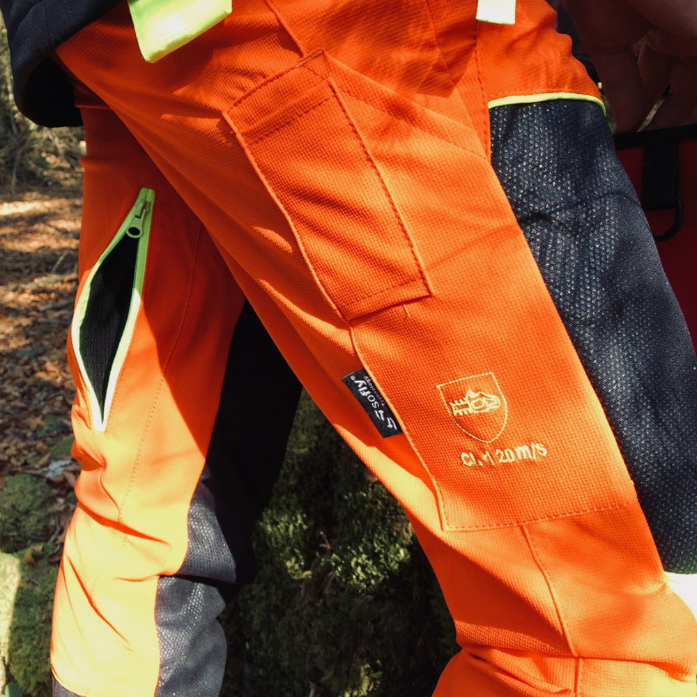 Schnittschutzhose PLATIN Sofishield-orange Bundhose