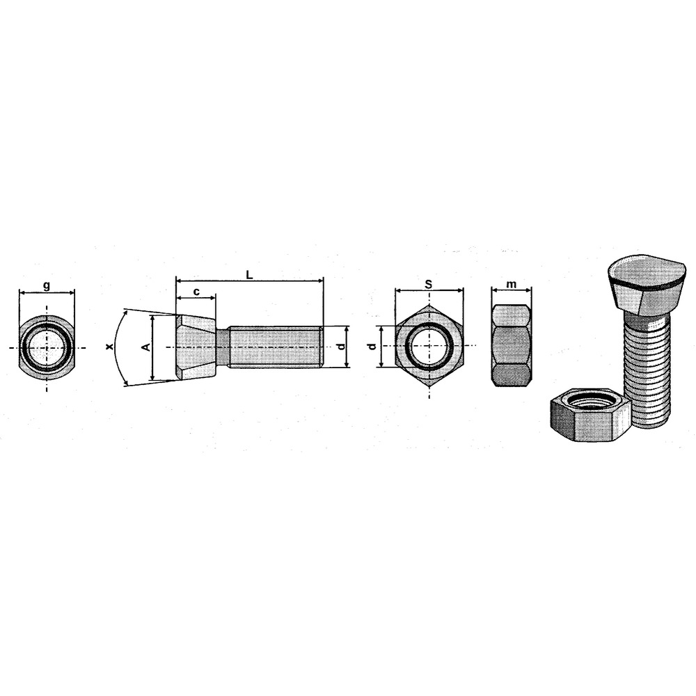 Scharschraube mit Ovalkopf