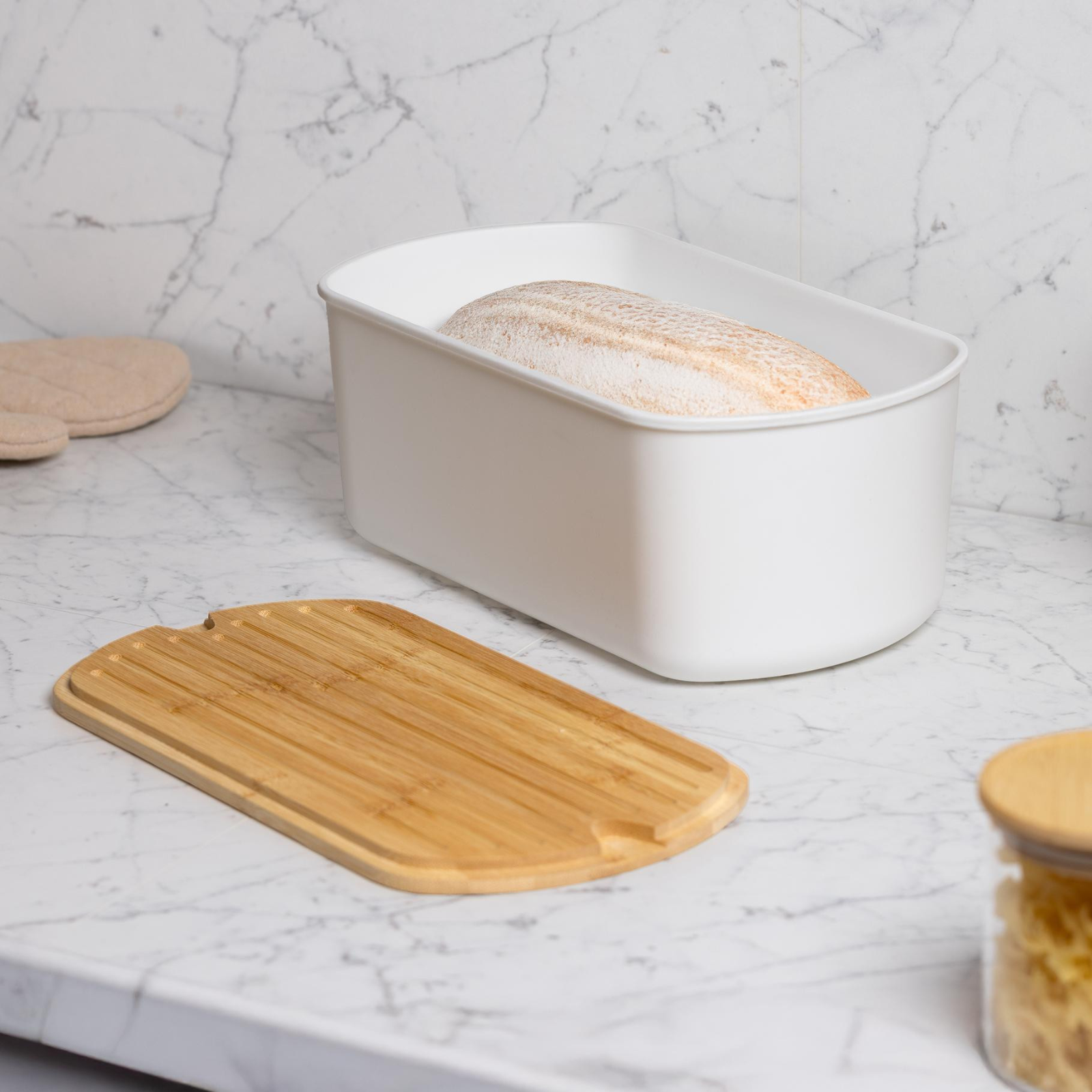 Brotkasten mit Bambusdeckel 34x18x13,5 cm