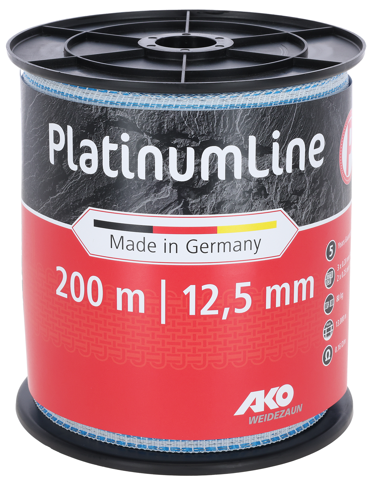 Weidezaunband Platinum weiß/blau 12,5 mm / 200 m