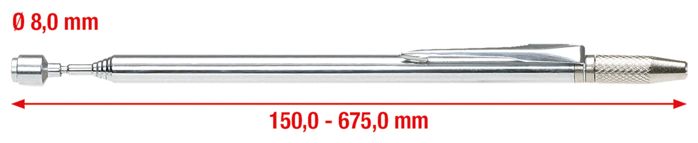 Teleskop Magnethalter 2 in 1 mit Waschdüsen-Reinigungs-und Einstellwerkzeug 150-675 mm