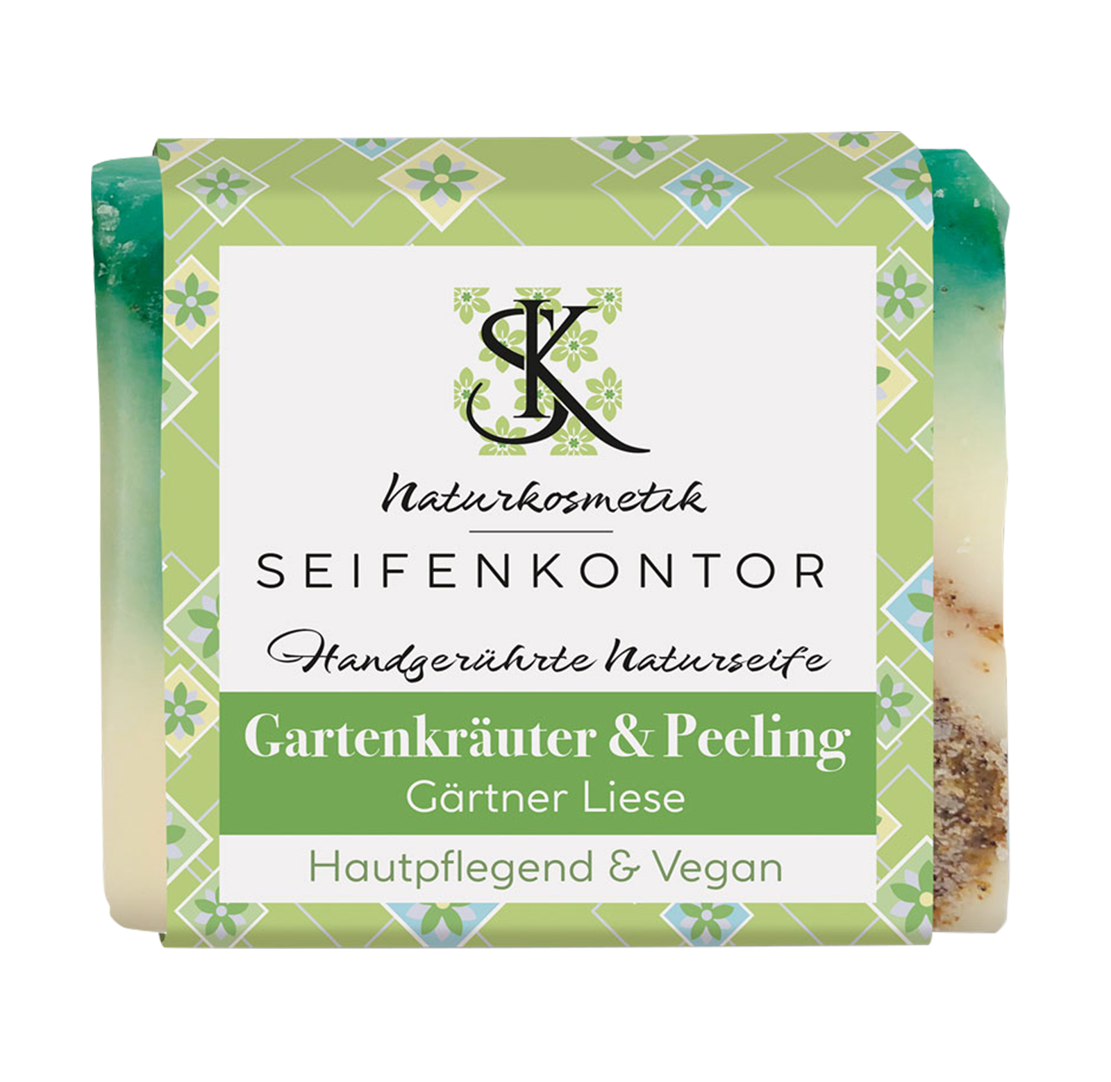 Naturseife Gärtner Liese 90 g - Gartenkräuter und Peeling