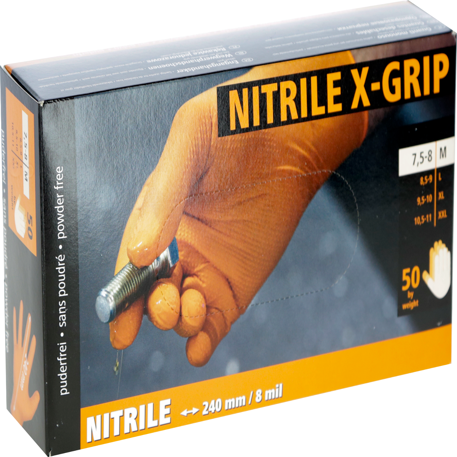 Einmalhandschuh Nitril X-Grip - 50 Stk orange